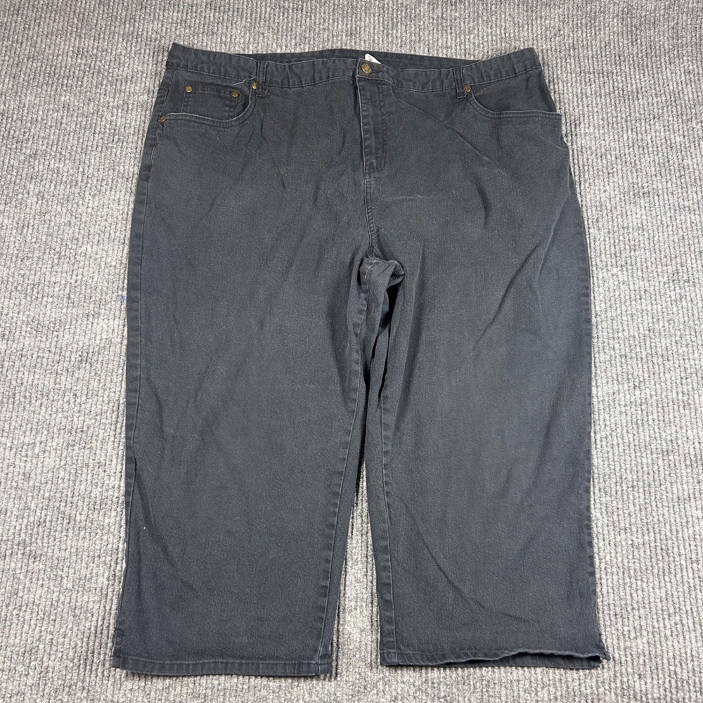 Kim Rogers Jeans Women 24W Black Denim Capri Pants Plus Size Stretch Cropped